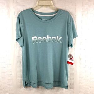 Reebok T-Shirt Women's Small Teal Relaxed Fit *I
